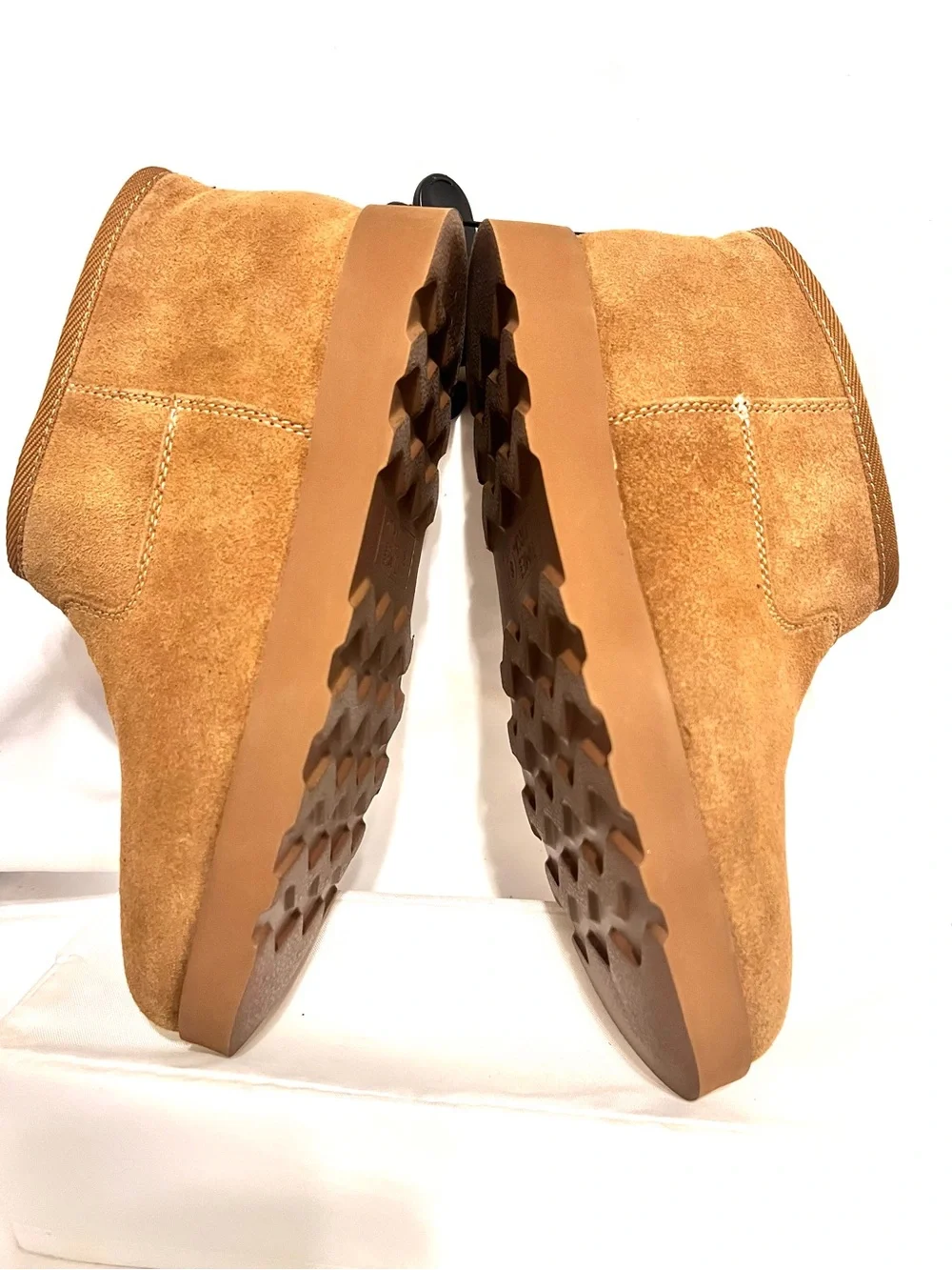 Time and Tru-NWT-Women's Ankle Boots-Tan-Leather Suede-Slip On-Sz. 8-Faux Fur